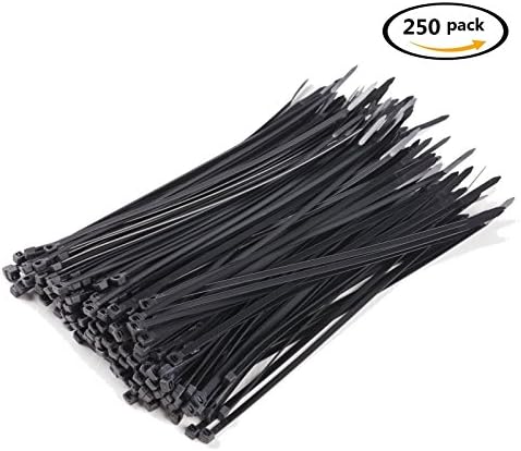 Zip Ties, 250 Pieces,10” with 5mm Width ,Durable and Stable Ideal Cable Organizer, Tie Straps or Wire Wraps,for Quick Fix Tie Wire Home Repair, Camping and More by Holeco (Black)