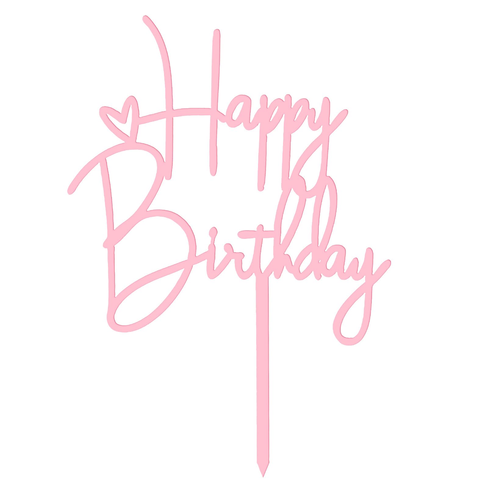 Photo 1 of 2pcs Happy Birthday Cake Toppers Pink Happy Birthday Cake Decorations Birthdays Decorations Birthdays Cake Supplies for Celebrating Anniversary Party