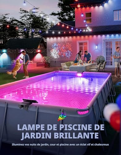 DeeprBetter 2026 Upgraded Outdoor Solar Pool Light, Waterproof IP68 RGB Colour Changing LED Pool Light, Swimming Pools Lighting with 10 Light Modes, LED Wireless Swimming Pools for Garden