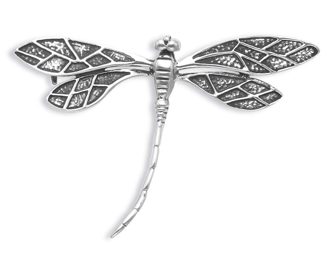 Heather Needham Sterling Silver Dragonfly Brooch - Size: 50mm x 34mm. Gift Boxed - good sized Dragonfly brooch. B53/9005