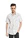 Bentibo Mens Retro White Polka Dot Printed Short Sleeve Casual Button Dress Shirt M