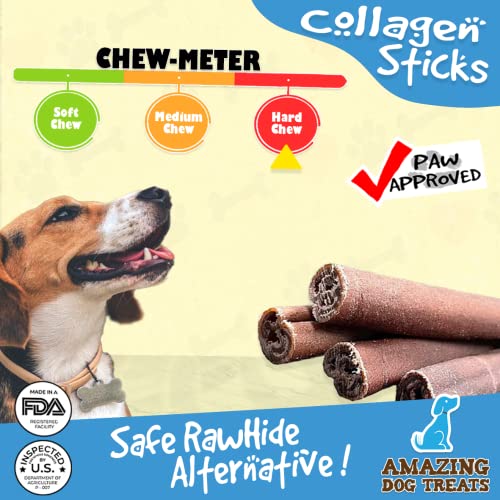 Amazing Dog Treats 1112" Jumbo Collagen Sticks (4 Count) OdorFree