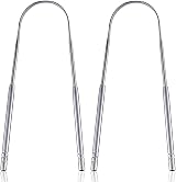 HouChanges Tongue Scraper Stainless Steel U Size 2Pcs Fresh Breath