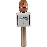 Sing-Along PRO Bluetooth Microphone - Wireless Karaoke Mic for Kids & Adults - Portable Home Karaoke Mic with Stereo Audio (Rose Gold)
