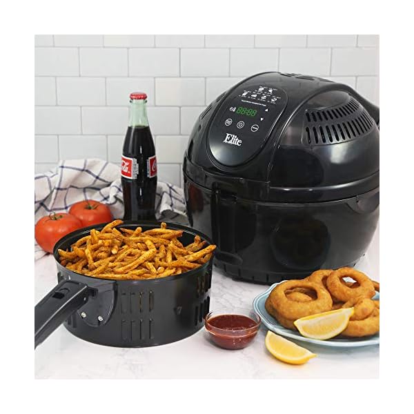 Elite Gourmet EAF1506D Electric Digital Hot Air Fryer, 1400W OilLess