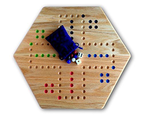 Oak Hand Painted 16 Aggravation (Wahoo) Game Board, Double-sided by AmishToyBox.com
