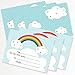 Canopy Street Rainbows And Hearts Kids Thank You Note Card Pack / 20 Vibrant Fill In Thank You Cards And White Envelopes / 4 5/8