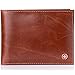 Alpine Swiss Men's Leather Wallet 2-In-1 Bi-Fold Flip Up Removable Card Case, Brown