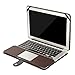 MOSISO Compatible with MacBook Air 13 inch A1466 / A1369 (Older Version Release 2010-2017), Premium PU Leather Book Folio Protective Stand Cover Sleeve, Wood Grain Deep Brown