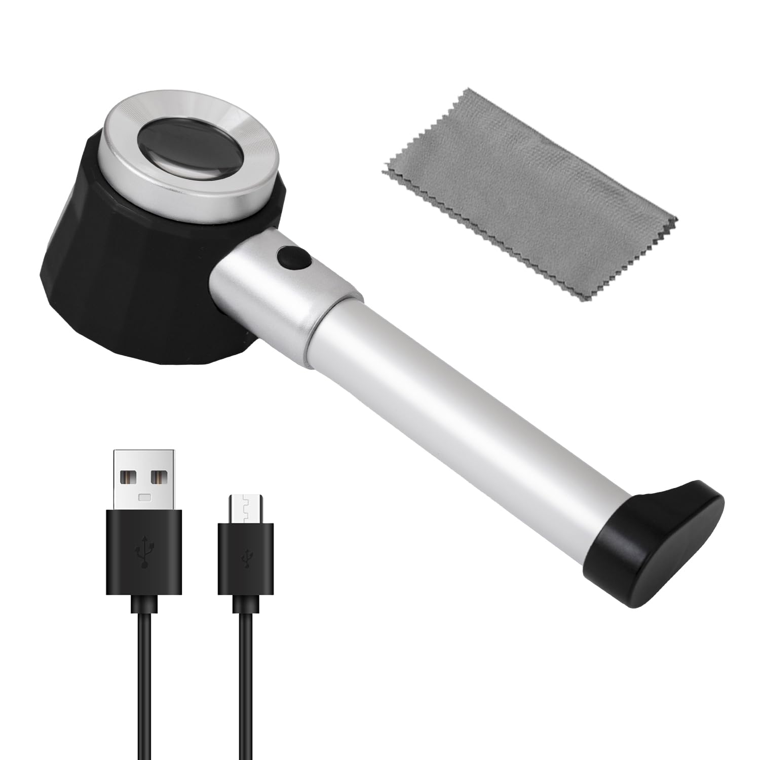 Handheld 10X 30X Magnifier Loupe ruler Magnifying Glass with LED Light Scale Magnifying Jewelry Loupe