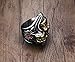 MAIKEDIAO Men's Vintage Gothic Stainless Steel Skull Head Engraved Biker Ring Band Punk Knight Jewelry Silver Gold