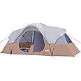 UNP Camping Tent 10-Person-Family Tents, Parties, Music Festival Tent, Big, Easy Up, 5 Large Mesh Windows, Double Layer, 2 Room, Waterproof, Weather Resistant, 18ft x 9ft x78in