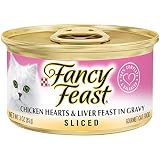 Purina Fancy Feast Gravy Wet Cat Food, Sliced Chicken Hearts & Liver Feast in Gravy - (24) 3 oz. Cans