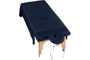 Cottingon 3 Piece Massage Table Sheet Set, 100% Brushed Premium Microfiber Ultra Light, Wrinkle free, Facial Bed Cover Fits 36" x 77" upto 7"Deep Massage Beds, Navy Blue