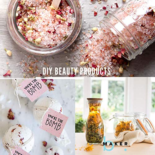 bMAKER Flower Kit - 6 Packets of French Lavender, Butterfly Pea Flower, Rosemary, Cornflower Whole, Calendula Petals, Pink Rose Petals and Rose Absolute Oil - Thumbnail 4