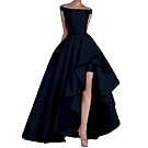 Kevins Bridal Women's Off Shoulder Long Evening Prom Dresses High Low Formal Gowns Navy Blue Size 4