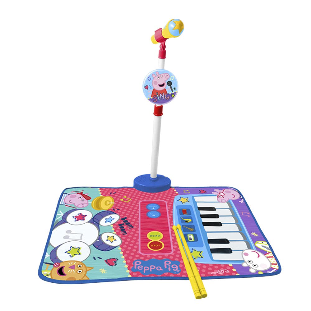REIG- Inazuma Eleven BATTERY MAT and PIANO PEPPA PIG with MICRO FOOT and BAQUETAS, Multicolour (698010)