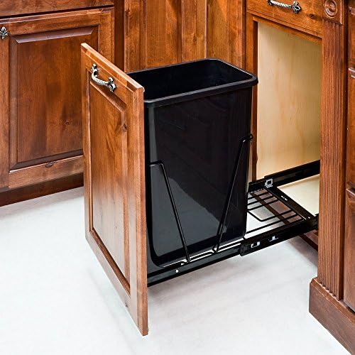 35-Quart Single Pull-Out Waste Container System With One Can & Door Mountable Kit