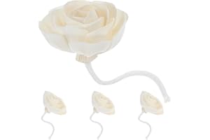 SUPVOX 4pcs Aromatherapy Scented Diffuser Flowers with Cotton Rope Wick, Artificial Realistic Flower Sticks