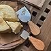 Bekith 8 Pieces Set Cheese Knives with Bamboo Wood Handle - 2 Cheese Knife, 2 Cheese Shaver, 2 Cheese Fork and 2 Cheese Spreader