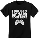 Tstars I Paused My Game Shirt Boys Funny Gamer Kids Youth Video Game Tee | Soft cotton gamer tee; great for video game fans, gamer humor, back to school, Christmas, youth boys gift