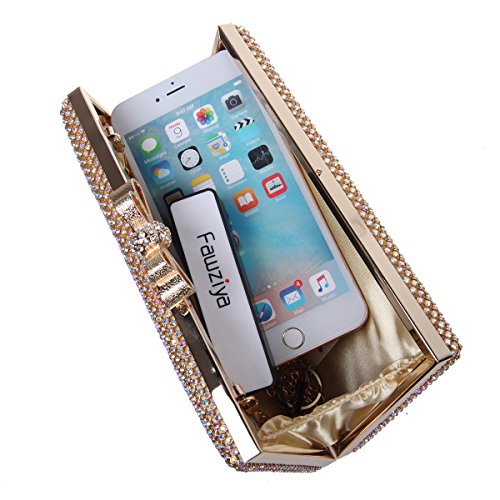 Fawziya Bow Purse For Women Rhinestone Crystal Evening Clutch Bags-ABGold