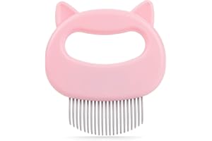 OneCut Cat Massage Comb Pet Cat Dog Hair Removal Shell Comb Grooming Hair Removal Cleaning Comb Massager Tool (Pink)