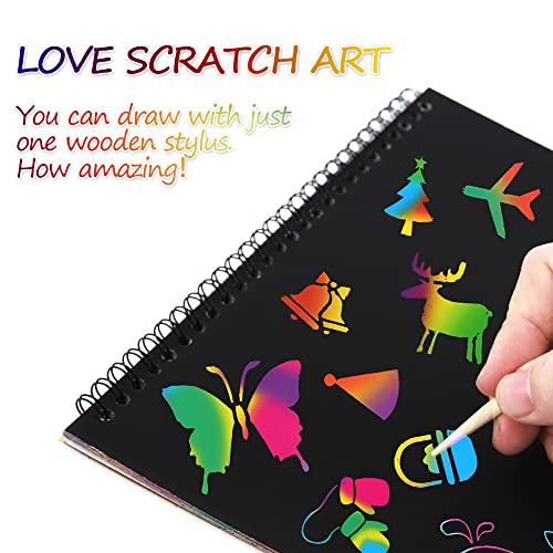 I&Art Scratch Art Books for Kids Scratch Art Paper Rainbow Scratch Art for Best Gifts