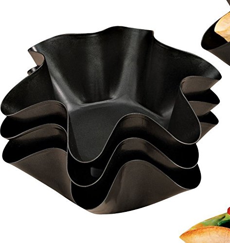 Set of 4 Non-Stick Tortilla Shell Makers in Steel For Taco Dishes