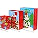 FZOPO Christmas Gift Bags Bulk Set Includes 3 Extra Large 3 Large 2 Bottle 4 Medium with Tags and Handles Christmas Print Gift Bags Assorted Sizes for Wrapping Holiday Gifts