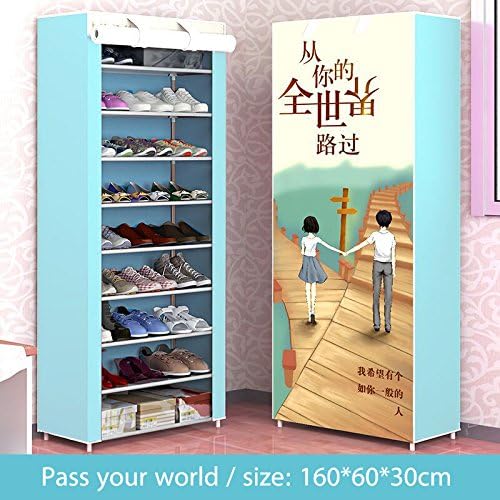 Yocitoy 10 Tiers Portable Shoe Rack with Dustproof Cover Non Woven Fabric Closet Shoe Storage Cabinet Organizer
