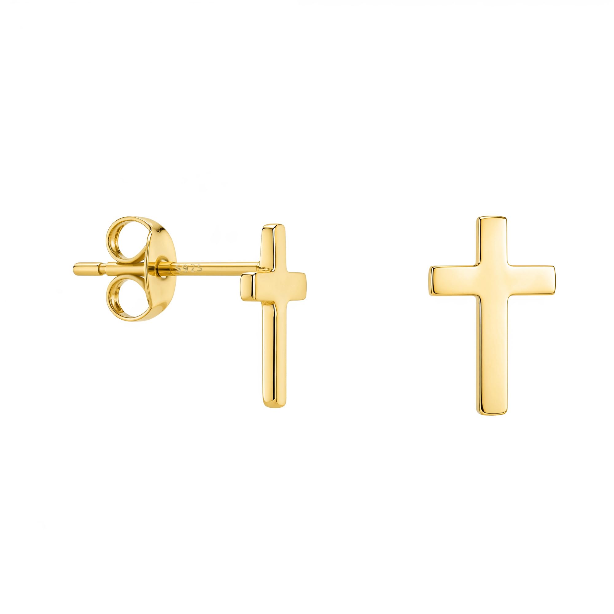 SOFIA MILANI - Women's Earrings 925 Silver - Gold Plated - Cross Stud Earring - 20903