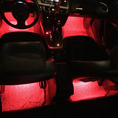 Chezaa LED Car Lights,9LED Remote Control Car Interior Floor Atmosphere Light Strip (Multicolor) - Thumbnail 4