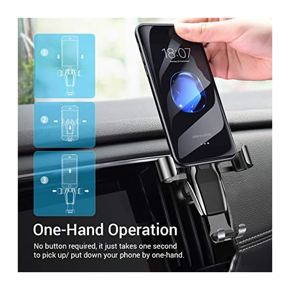 AINOPE Cell Phone Holder for Car, Gravity Car Phone Mount AutoClamping