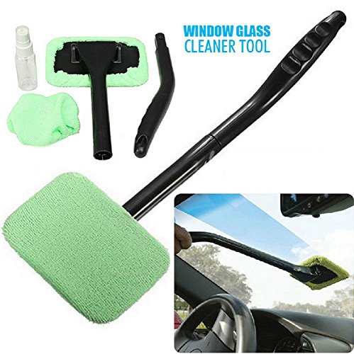 Hewnda Auto Glass Cleaner Wiper ï¼ŒCleaning Brush Household Glass Cleaner ï¼Œ2 Washable Microfiber Cover 30ML Spray Bottles (1Set)