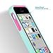 ULAK iPhone 5C Case, Slim Lightweight 2in1 iPhone 5C Cases Hybrid with Soft Rugged TPU Inner Skin and Hard PC Anti Scratches Protective Cover for Apple iPhone 5C (Mint Green+Hot Pink)