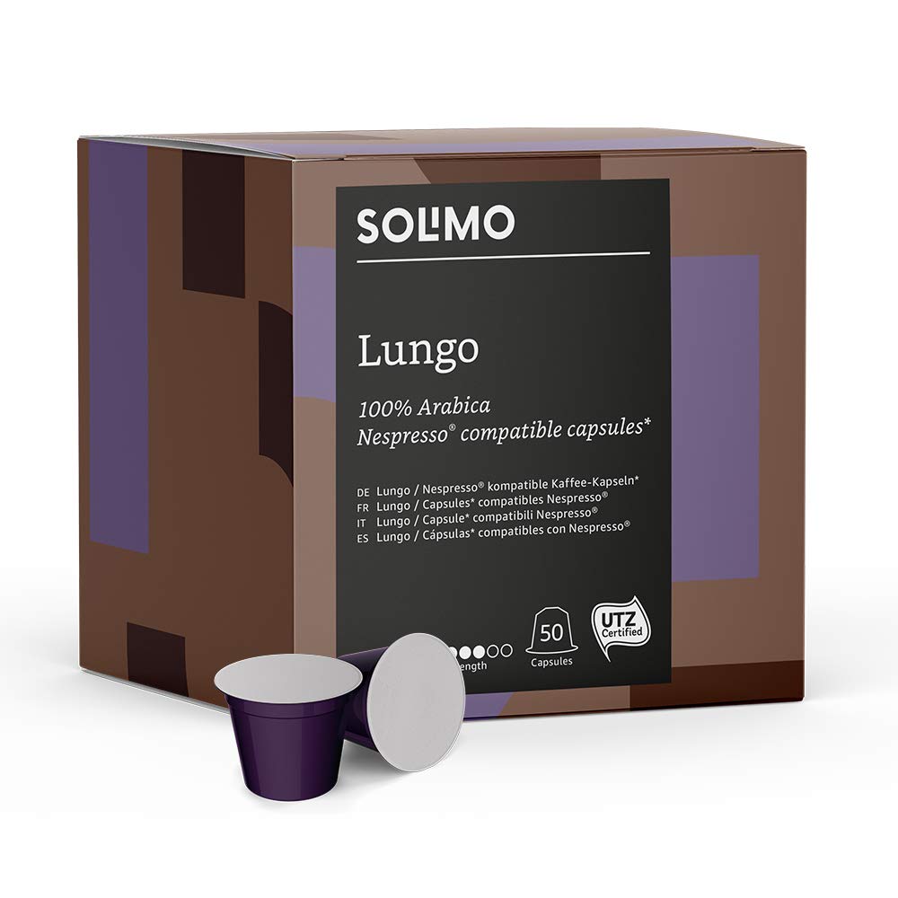Amazon Brand Solimo Nespresso* Compatible Lungo capsules UTZ certified