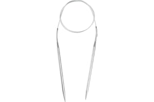 uxcell Size US 8 (5mm) Knitting Needles Circular Needle 32 Inch(80cm) Round Metal Stainless Steel Needle for Handmade Project