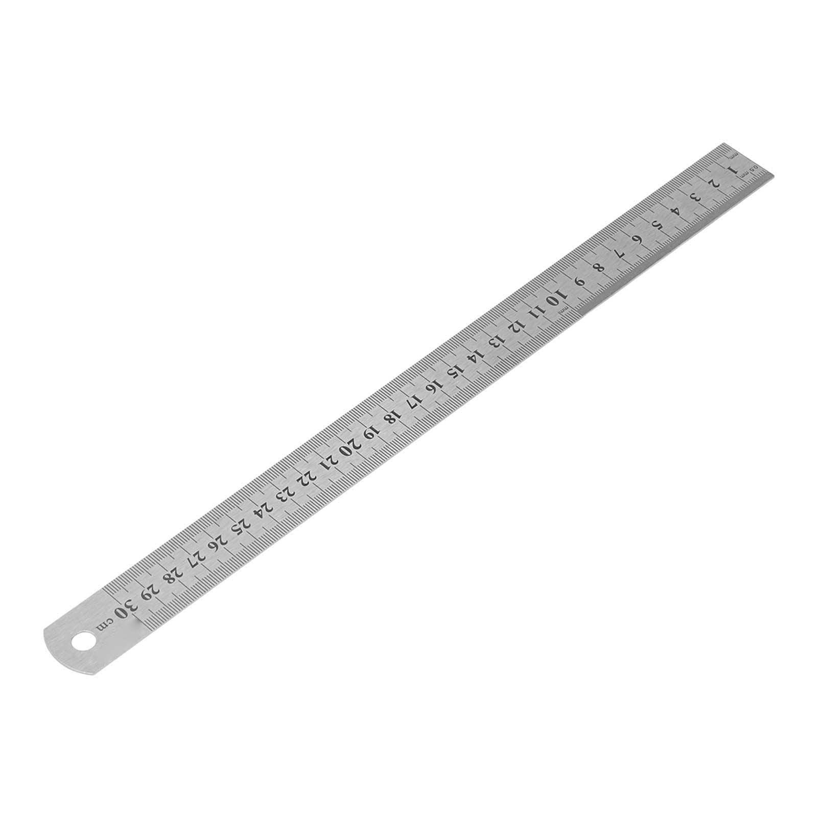 30Cm Ruler Drawing Teaching Aid Ruler Scale 2 Measure Student Measurement Units Stainless Steel Metal Metallic Stainless Alloy Painting Metalware Sketching Triangular Scales