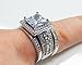 Ginger Lyne Collection Beverly 3 Ring Bridal Engagement Wedding Ring Band Set