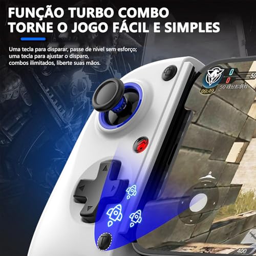 GODREAM Controle de Jogos no Celular Sem Fio Extensível para iPhone/Android, Gamepad para Celular Bluetooth 5.0 com Design Ergonômico, Compatível com iOS, Tablets Samsung e Dispositivos Móveis (Preto)