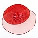 FAYBOX Vintage Mesh Wool Felt Pillbox Flower Women Fascinator Hat Hair Clip RED