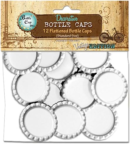Bottle Cap Black Flattened Standard Bottle Caps, 12 Per Package