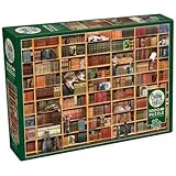 Cobble Hill 1000 Piece Puzzle - The Cat Library - Sample Poster Included