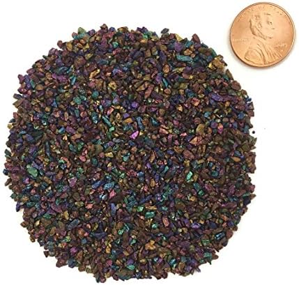 Natural Crushed Peacock Ore for Jewelry or Stone Inlay, Medium (<2mm crushed stone), 1 Ounce
