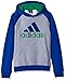 adidas Boys' Big Boys' Fleece Blocked Hoodie, Mgh/C Royal, Large/14-16
