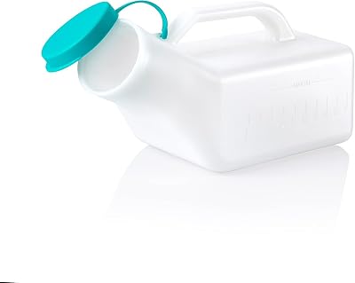 ALIA Male Urinal Bottle 1000ml Pack of 2 Secure Cap Easy Grip Handle