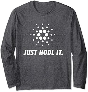 Unisex Official Cardano Logo Long Sleeve T-Shirt Just Hodl It ADA Small Dark Heather