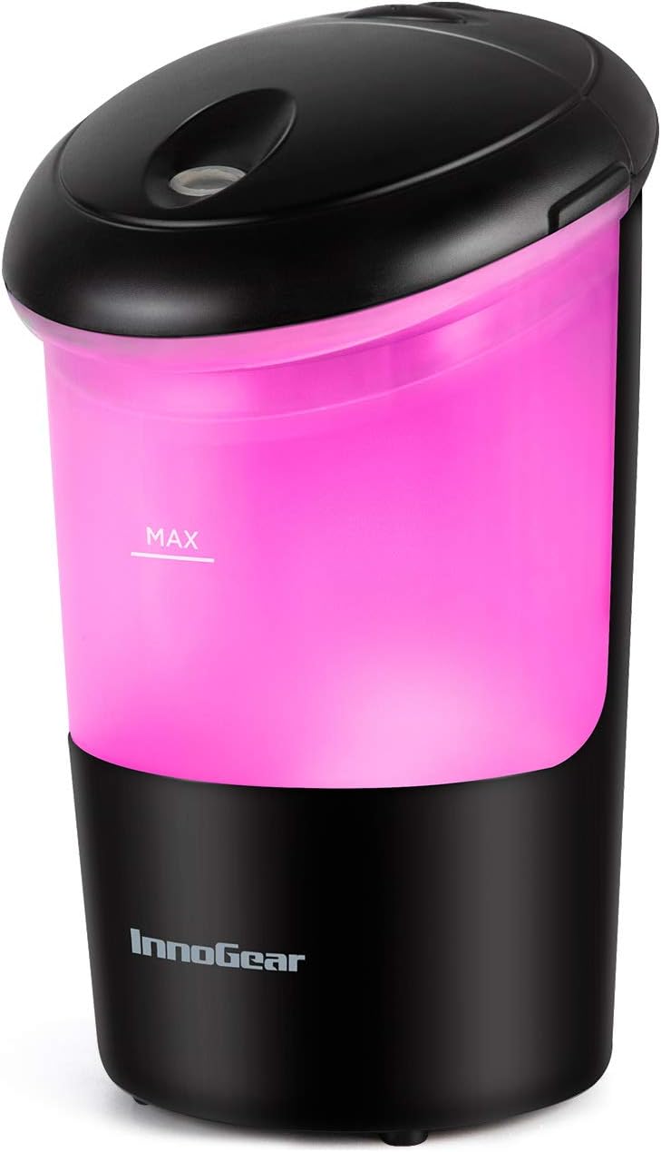 InnoGear Car Diffuser, USB Essential Oil Diffuser Ultrasonic Car Humidifier Aromatherapy Diffusers with Intermittent/Continuous Mist for Office Travel Home Vehicle (Black)