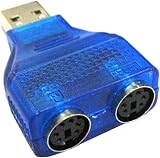 USB to PS/2 Adapter 2-Port Blue USB 2.0 3.0 1.1 Keyboard Mouse view 6